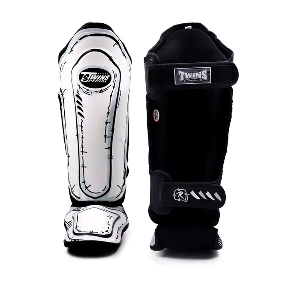 FSGL10-66 Twins Comic Shin Pads White Leather-Twins Special