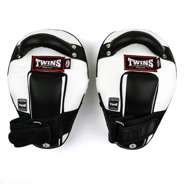 KPL11 Twins Curved Leaf-Shape Kick Pads White-Black-Twins Special