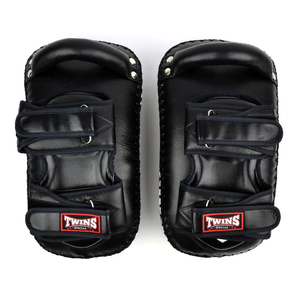 Twins Deluxe Curved Kick Pads - Black/White-Twins