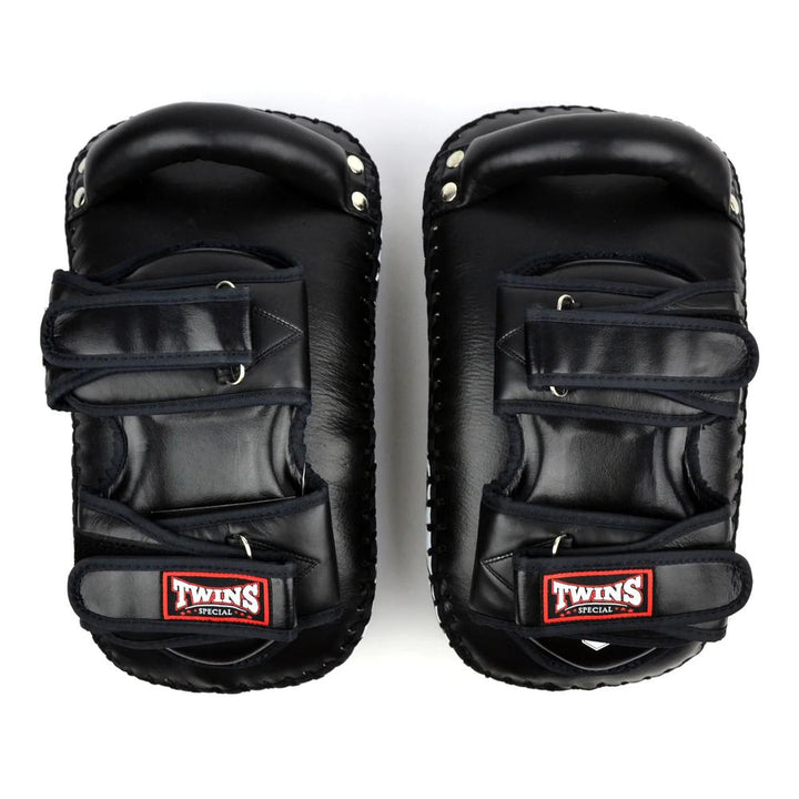Twins Deluxe Curved Kick Pads - Black/White-Twins