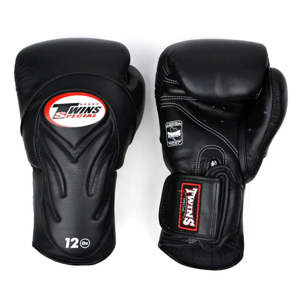 Twins Deluxe Sparring Gloves - Black/Black-Twins