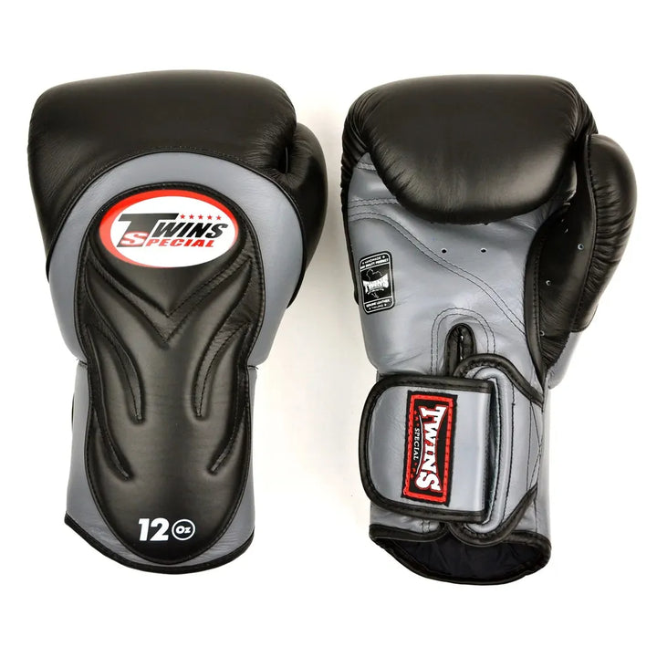 Twins Deluxe Sparring Gloves - Black/Grey-Twins