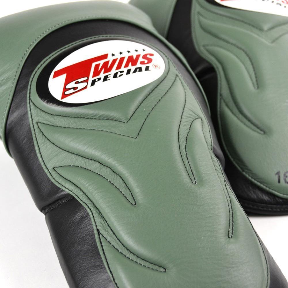 Twins Deluxe Sparring Gloves - Olive Green-FEUK