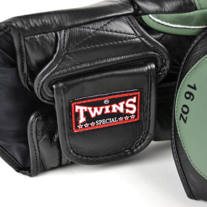 Twins Deluxe Sparring Gloves - Olive Green-FEUK