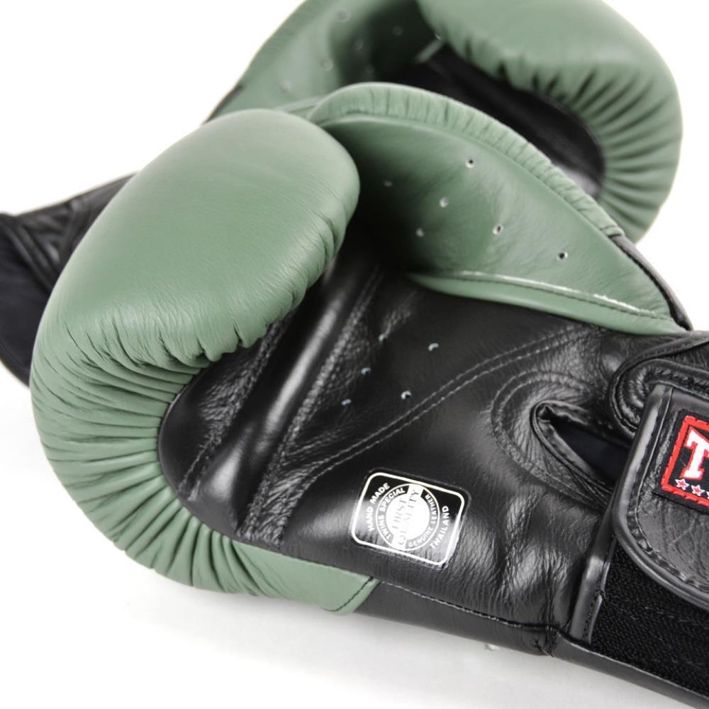 Twins Deluxe Sparring Gloves - Olive Green-FEUK