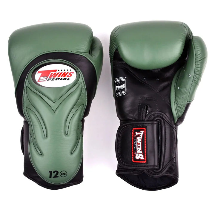 Twins Deluxe Sparring Gloves - Olive Green-Twins