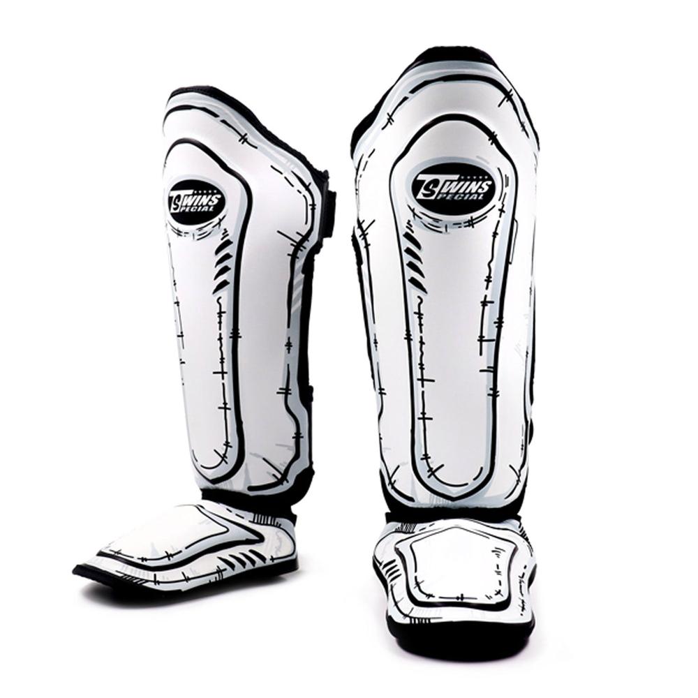 FSGL10-66 Twins Comic Shin Pads White Leather-Twins Special