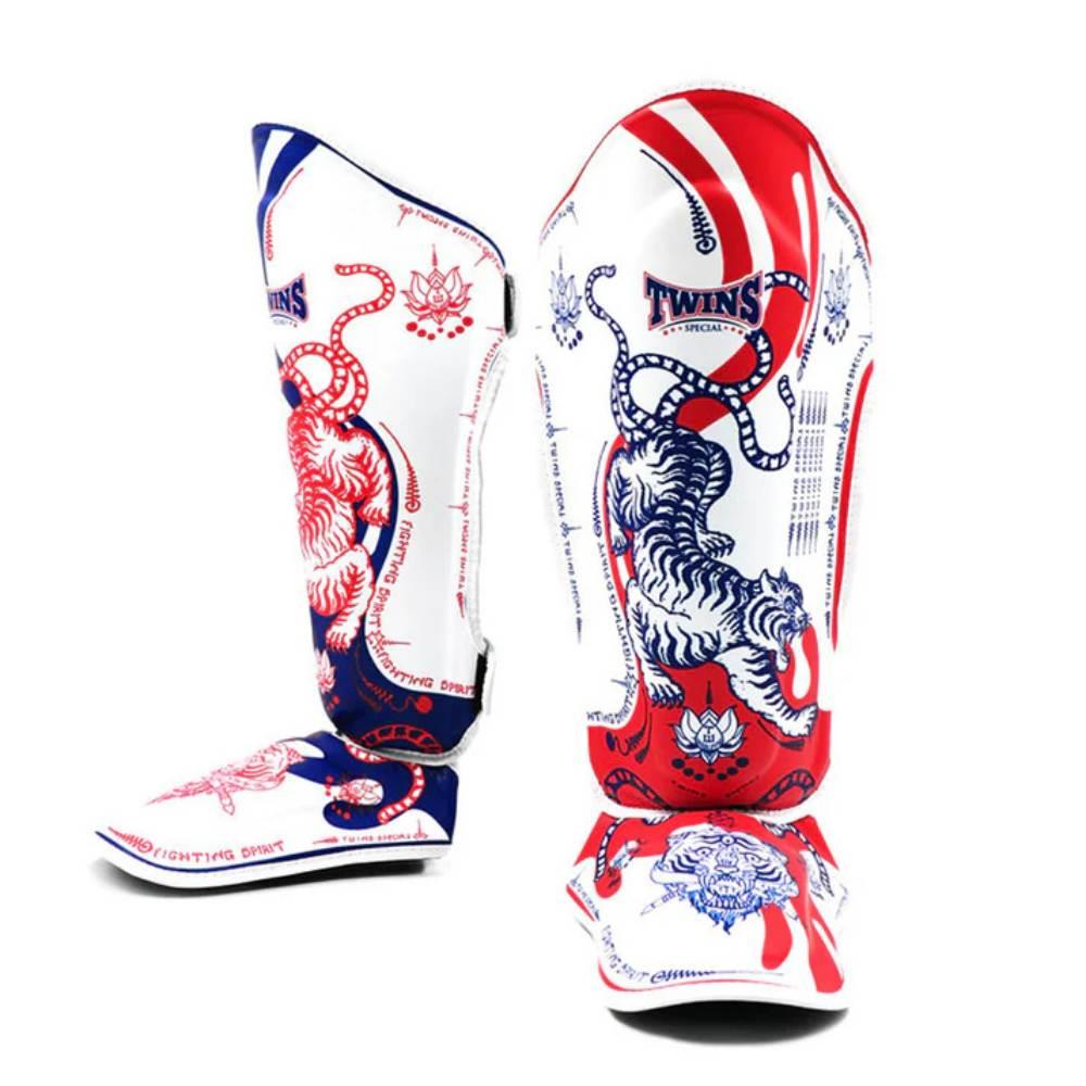 Twins Double Padded Leather Shin Guards - Yant-Twins