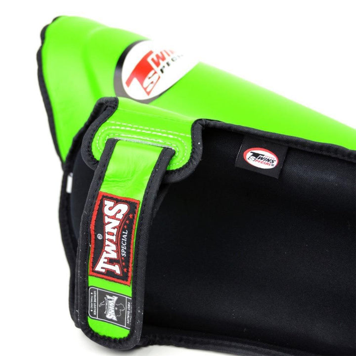 Twins Double Padded Shin Guards - Lime Green-FEUK