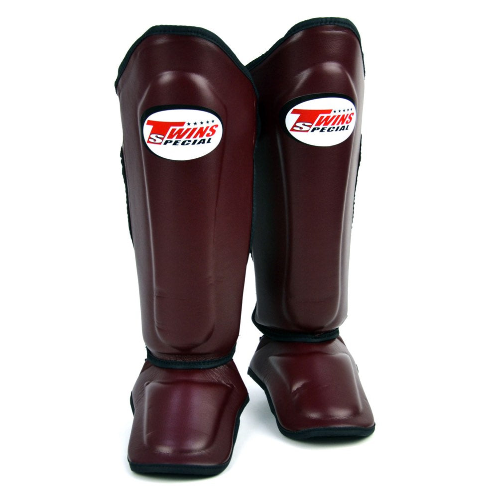 Twins Double Padded Shin Guards - Maroon-Twins