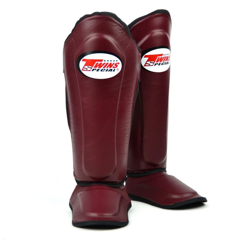 Twins Double Padded Shin Guards - Maroon