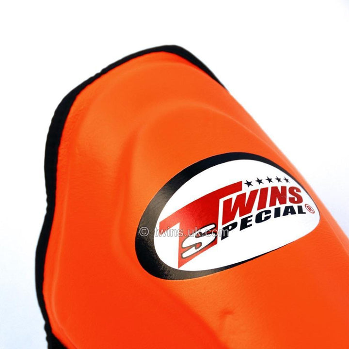 Twins Double Padded Shin Guards - Orange-FEUK