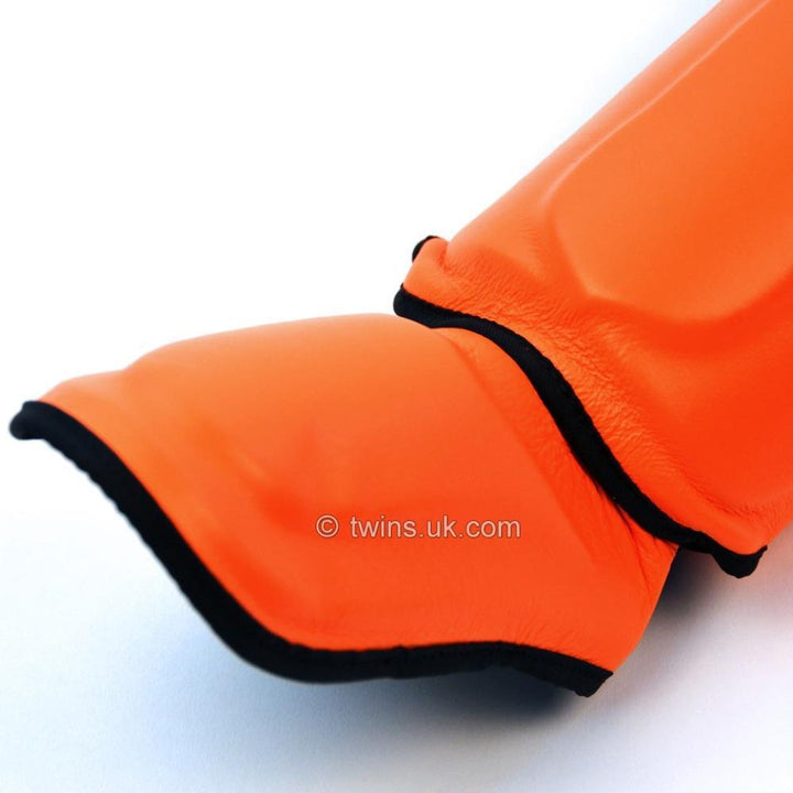 Twins Double Padded Shin Guards - Orange-FEUK