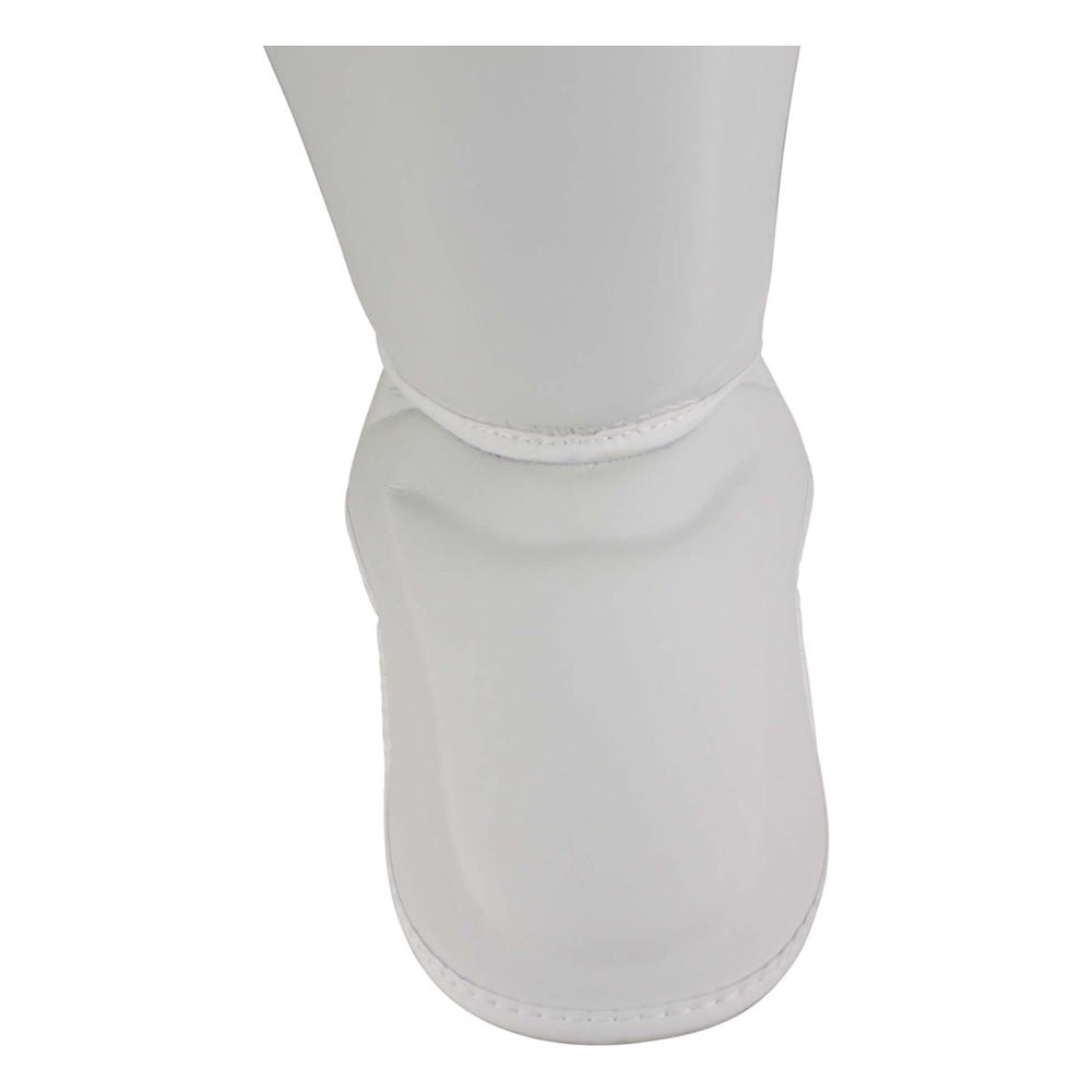 Twins Double Padded Shin Guards - White (White Piping)-Twins