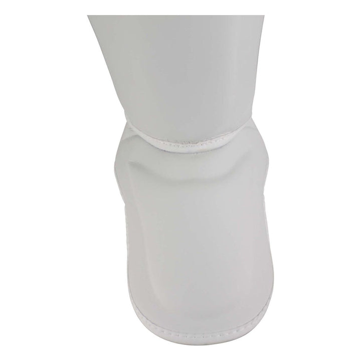 Twins Double Padded Shin Guards - White (White Piping)-Twins