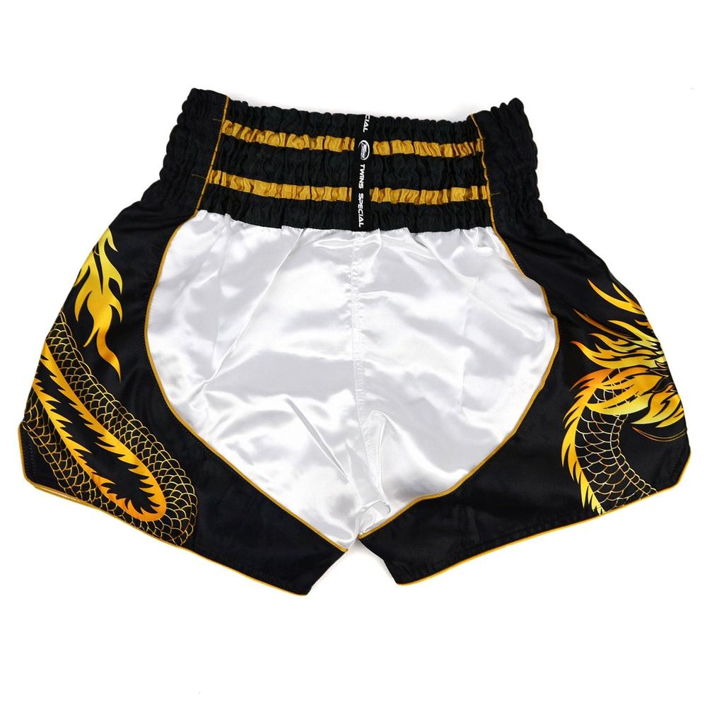 TBS49-DR Twins Dragon Muaythai Shorts White-Black-Twins Special