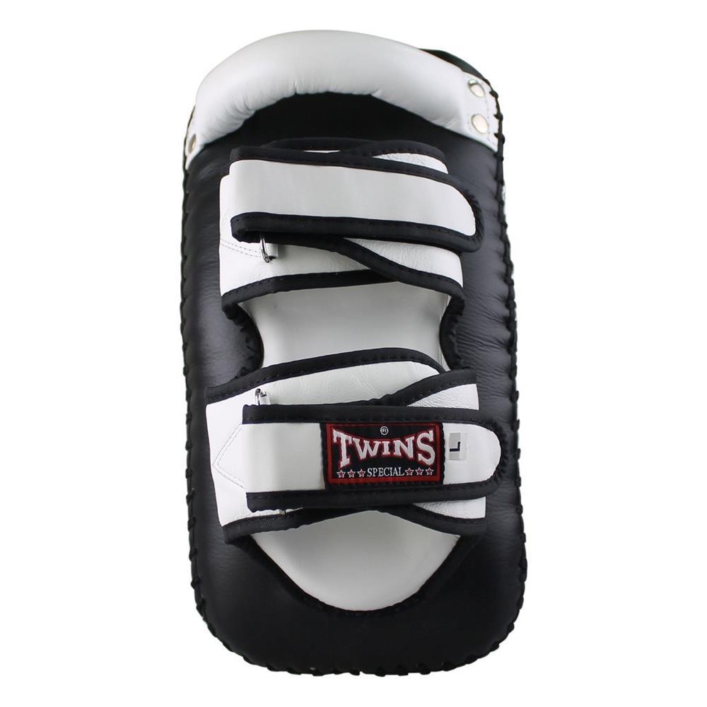 Twins Medium Deluxe Curved Kick Pads - Black/White-TKP5-FEUK