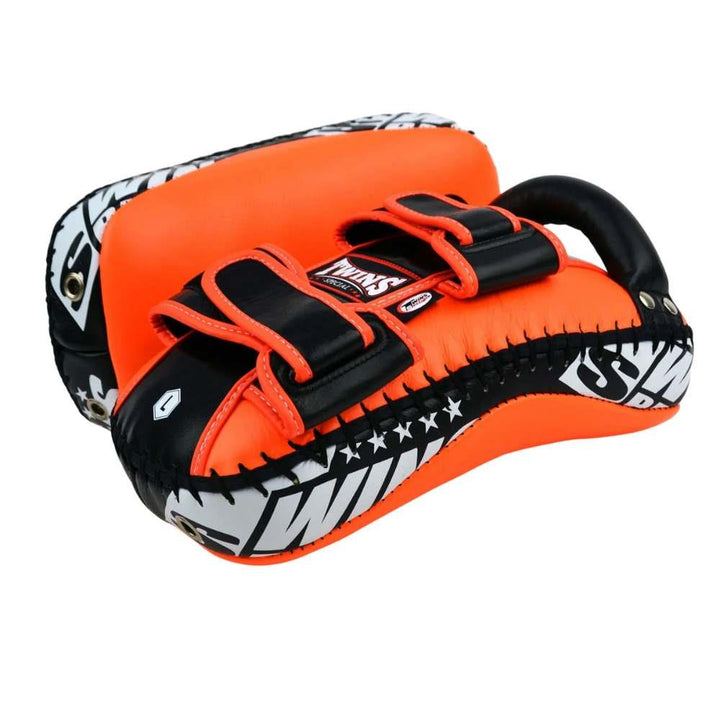 Twins Standard Curved Kick Pads - Orange-Twins