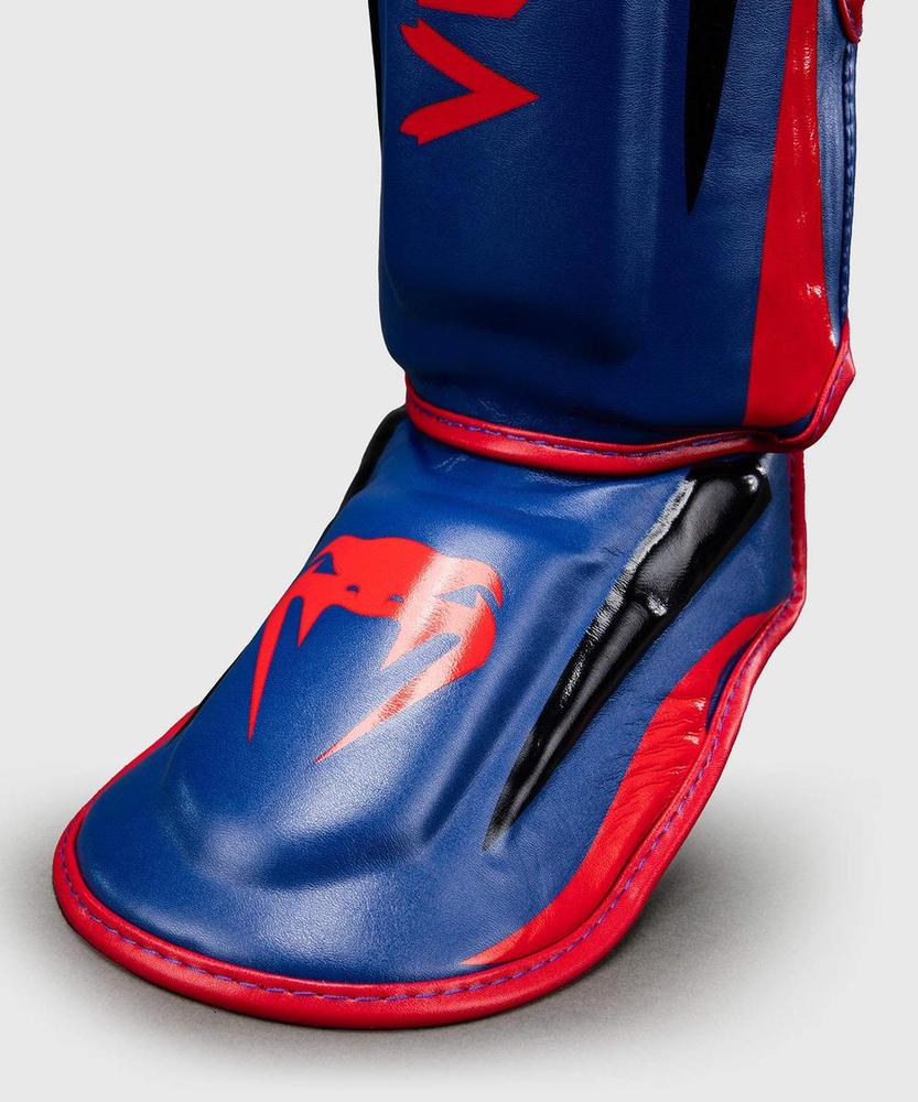 Venum Elite Shin Guards - Dark Blue/Red-Venum