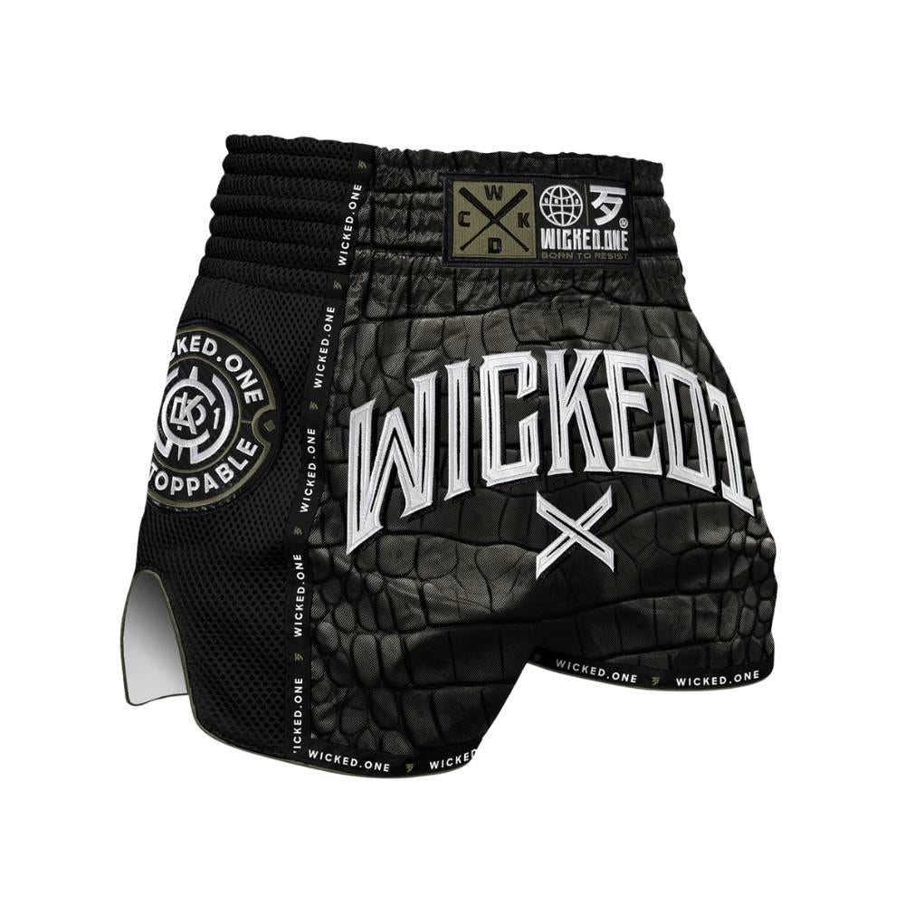 Wicked One Caiman Muay Thai Shorts - Khaki-Wicked1