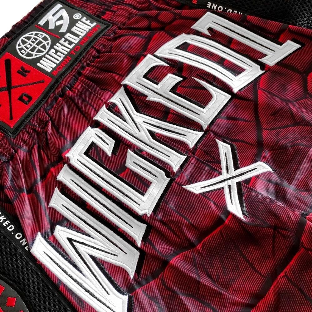 Wicked One Caiman Muay Thai Shorts - Red-Wicked1