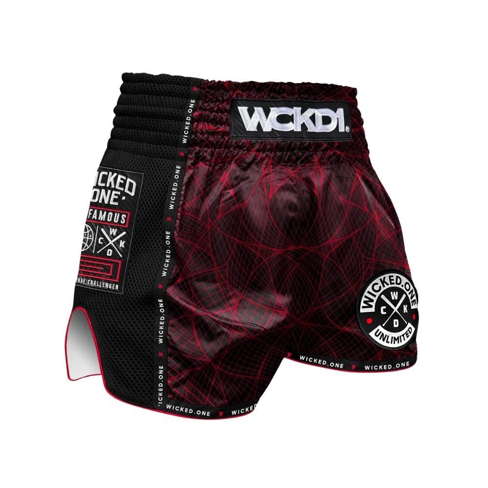 Wicked One Metaverse Muay Thai Shorts - Black/Red-Wicked1