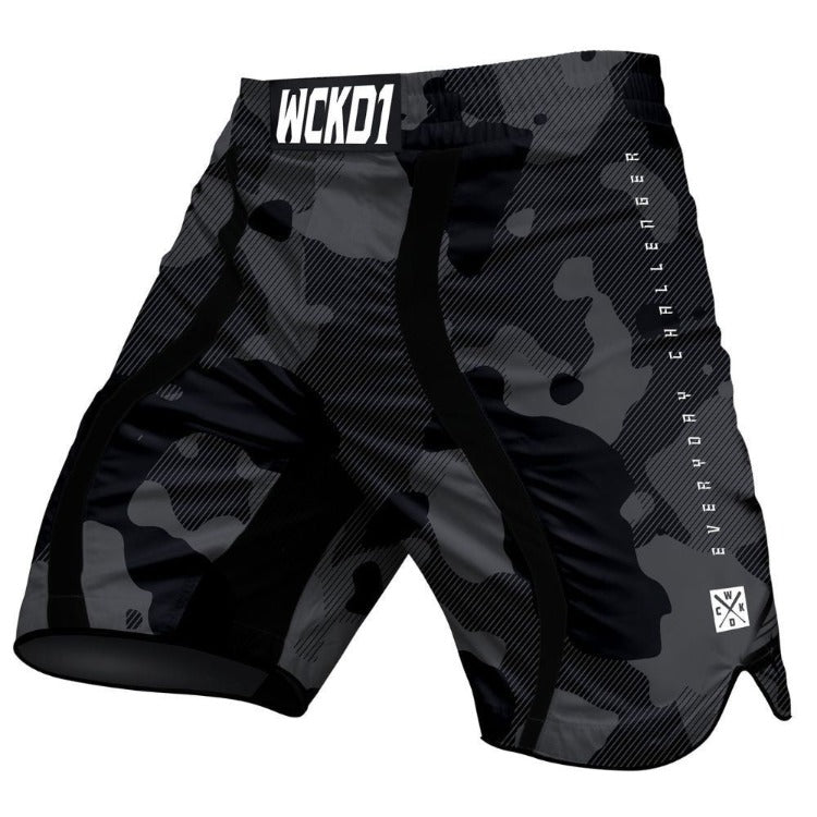 Wicked1 Cloze MMA Shorts - Black Camo