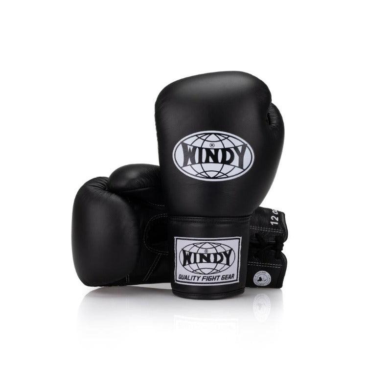 Windy Lace Up Boxing Gloves - Black